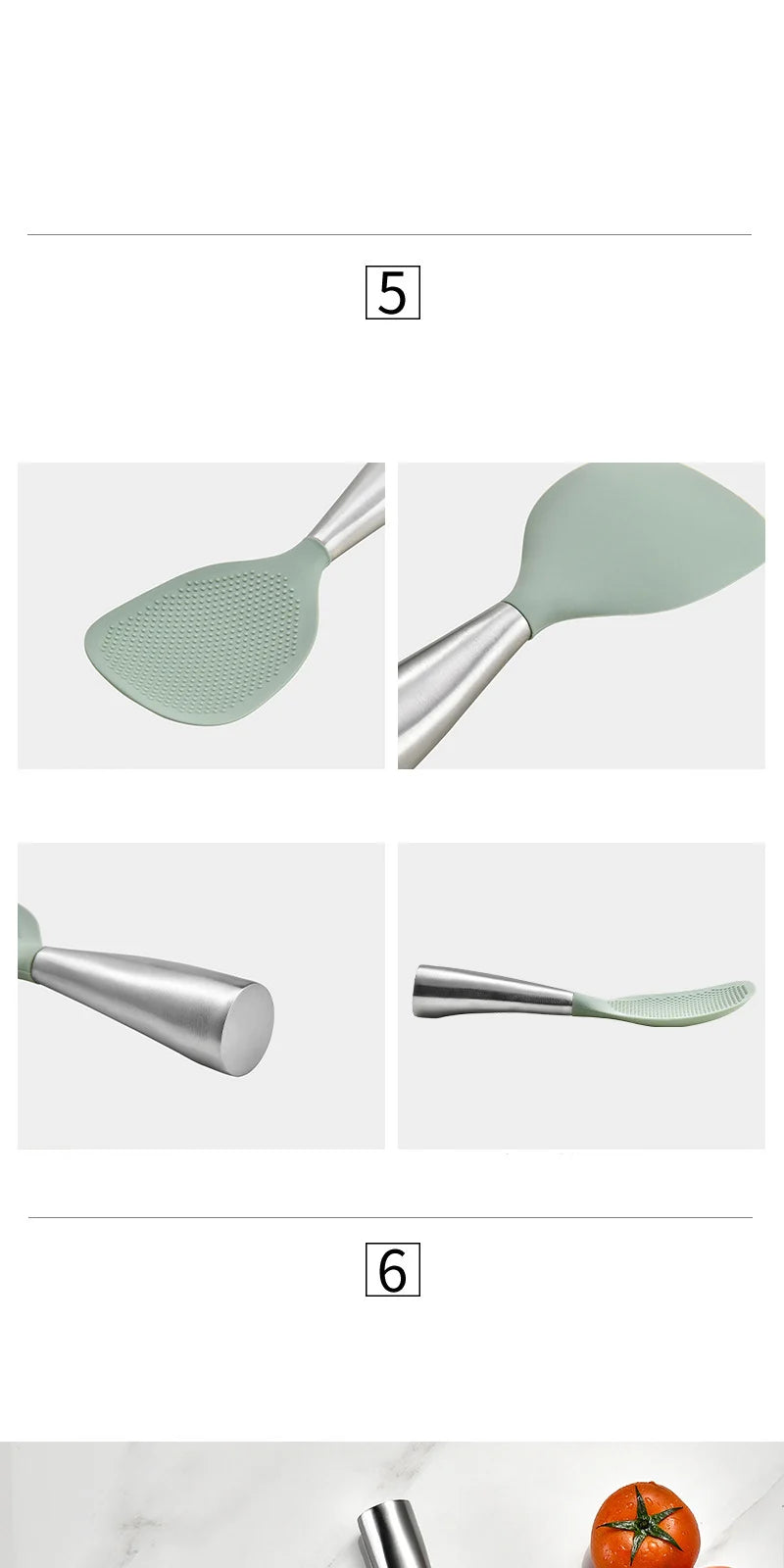 1/5Pcs Non-stick Silicone Spoon Cooking Spoon Anti-scalding Pot Rice High-temperature-resistant Spoon Durable Kitchen Gadgets - Tegulane Global