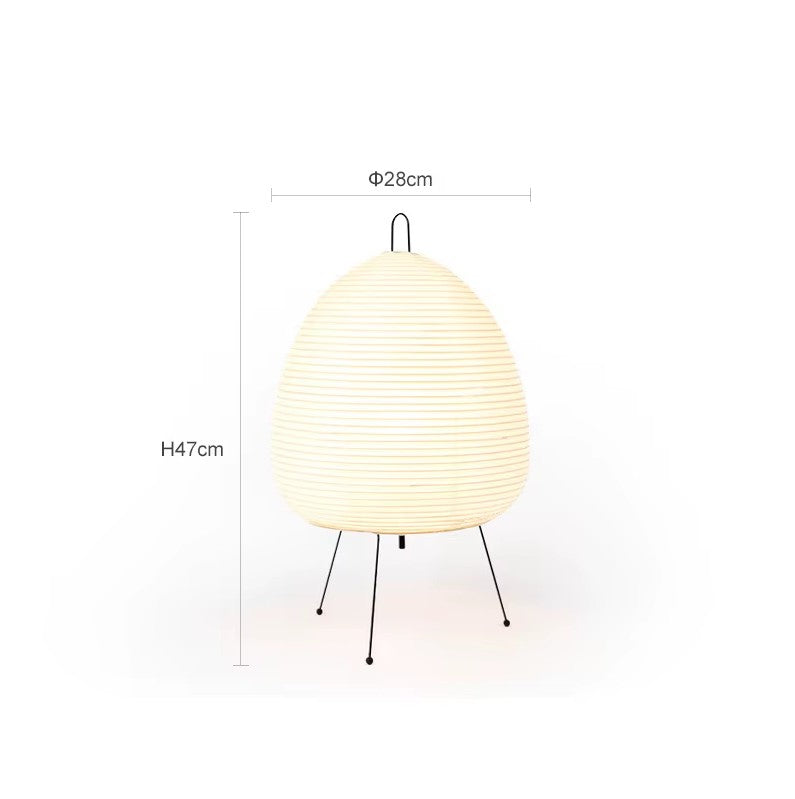 ZenAura - Japanese Rice Paper Tripod Lamp - Tegulane Global