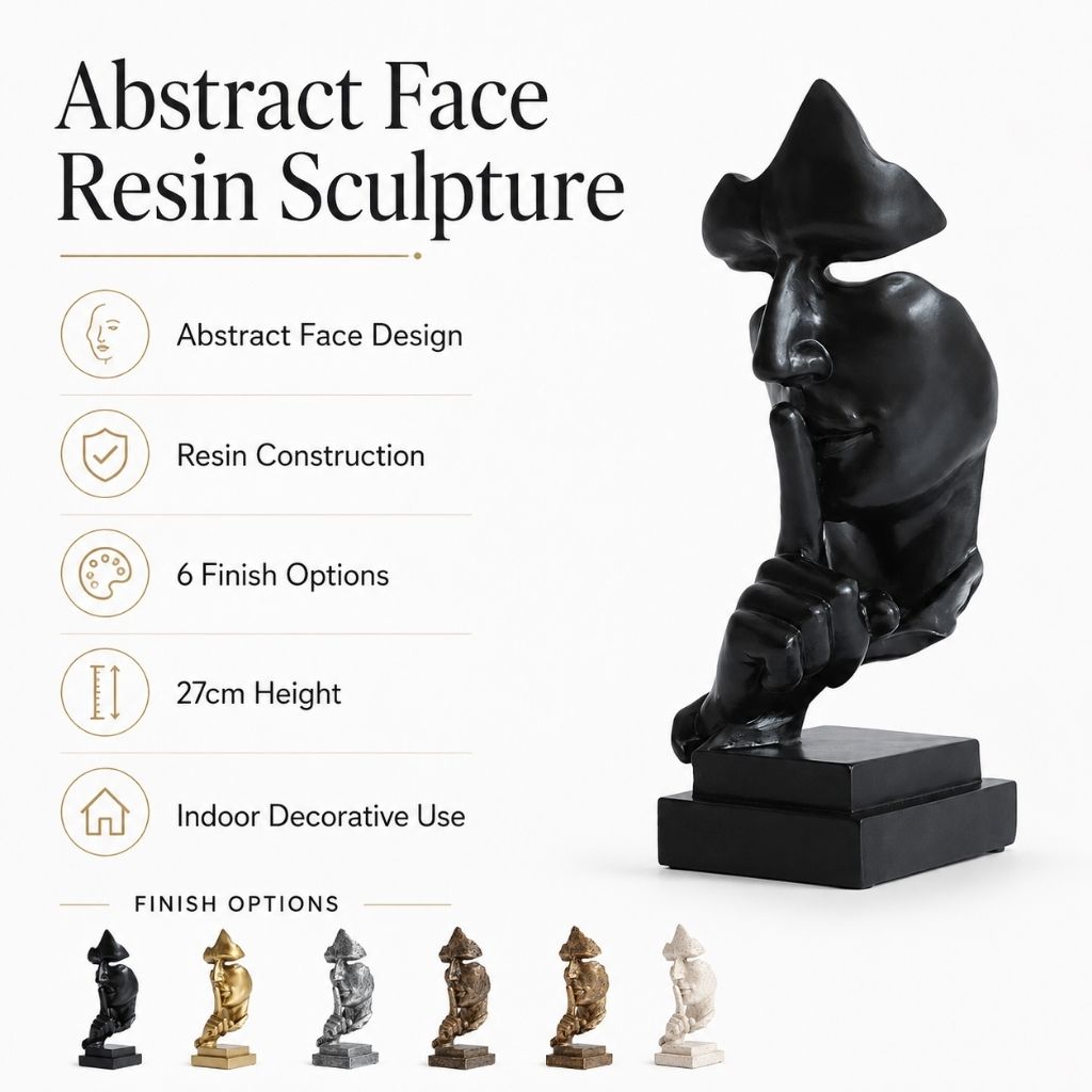 Abstract Face Resin Sculpture