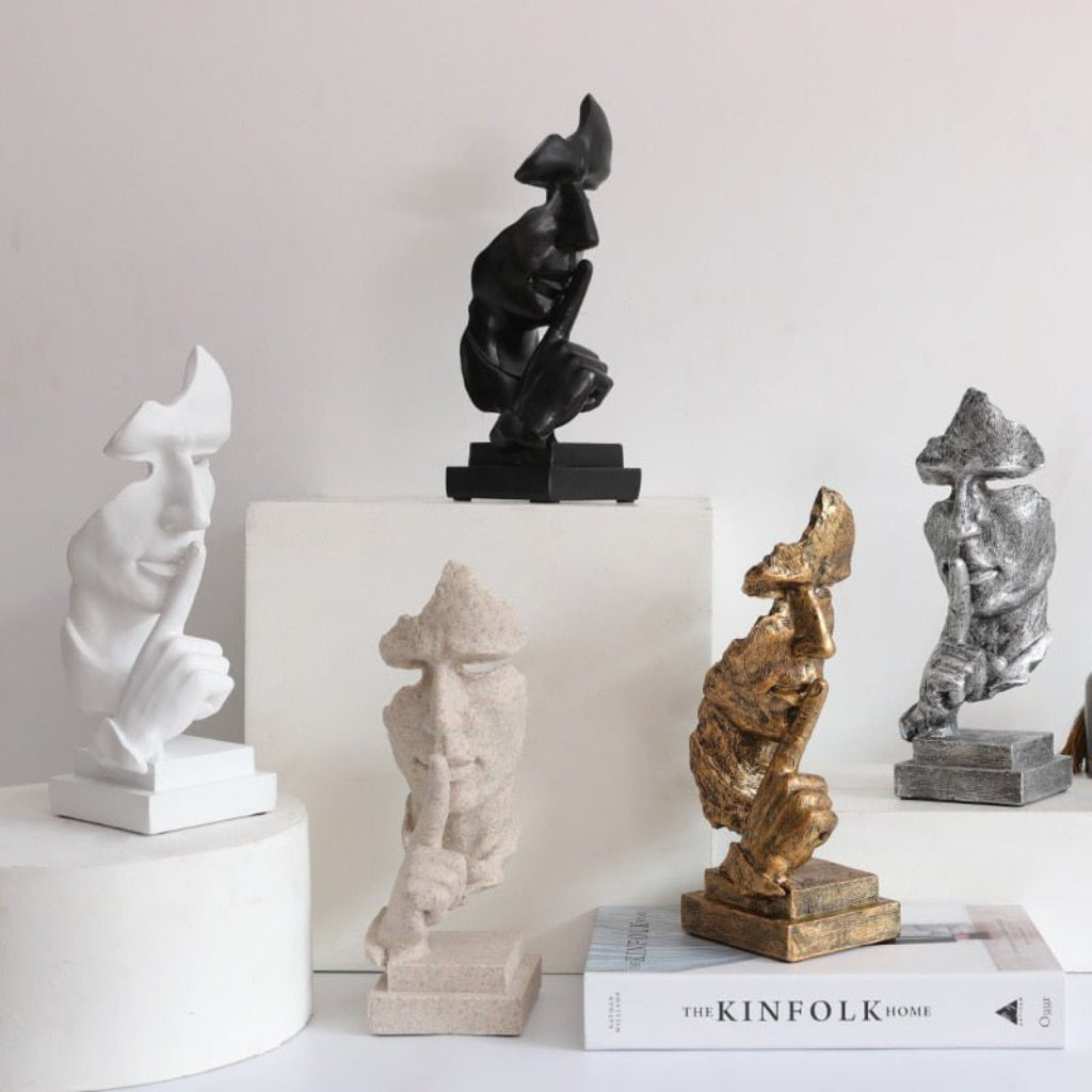 Abstract Face Resin Sculpture