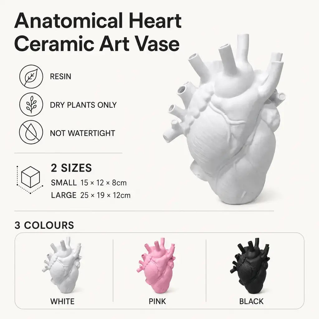 Anatomical Heart Resin Vase
