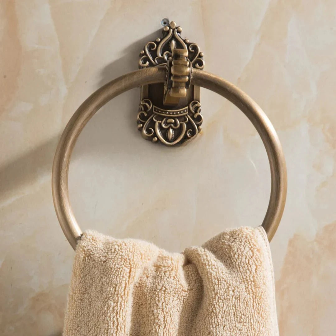 Antique Brass Hand Towel Ring for Bathroom - Tegulane Global