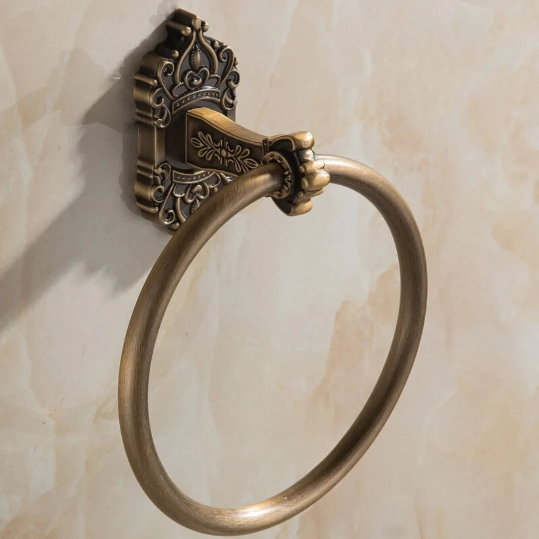 Antique Brass Hand Towel Ring for Bathroom - Tegulane Global