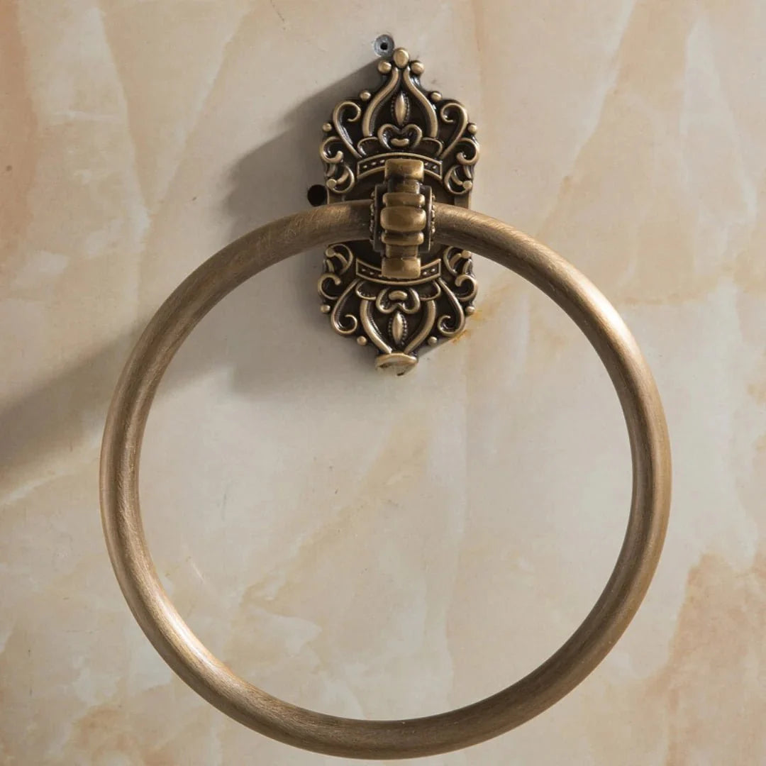 Antique Brass Hand Towel Ring for Bathroom - Tegulane Global