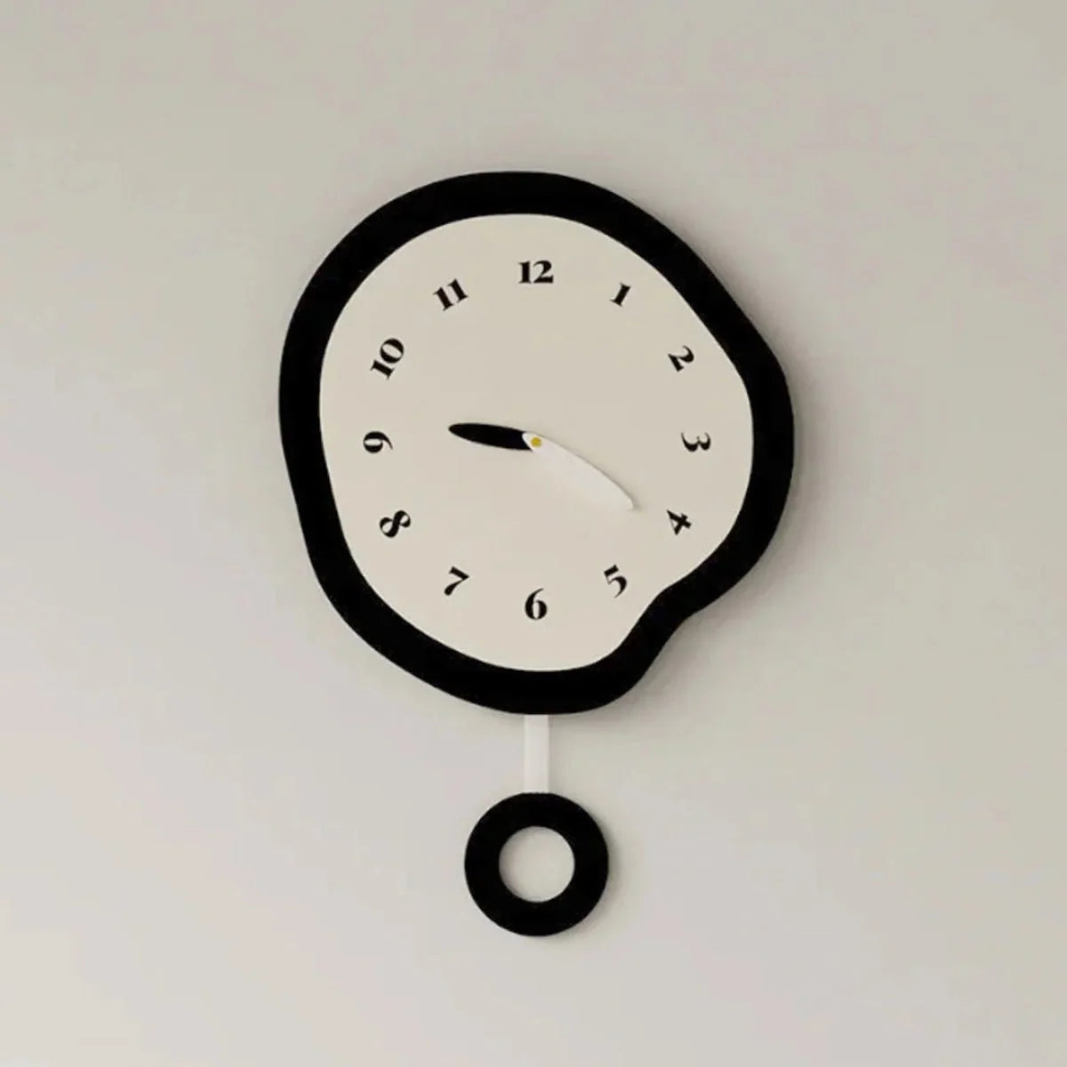 ArtTime - Abstract Distorted Silent Wall Clock with Pendulum - Tegulane Global