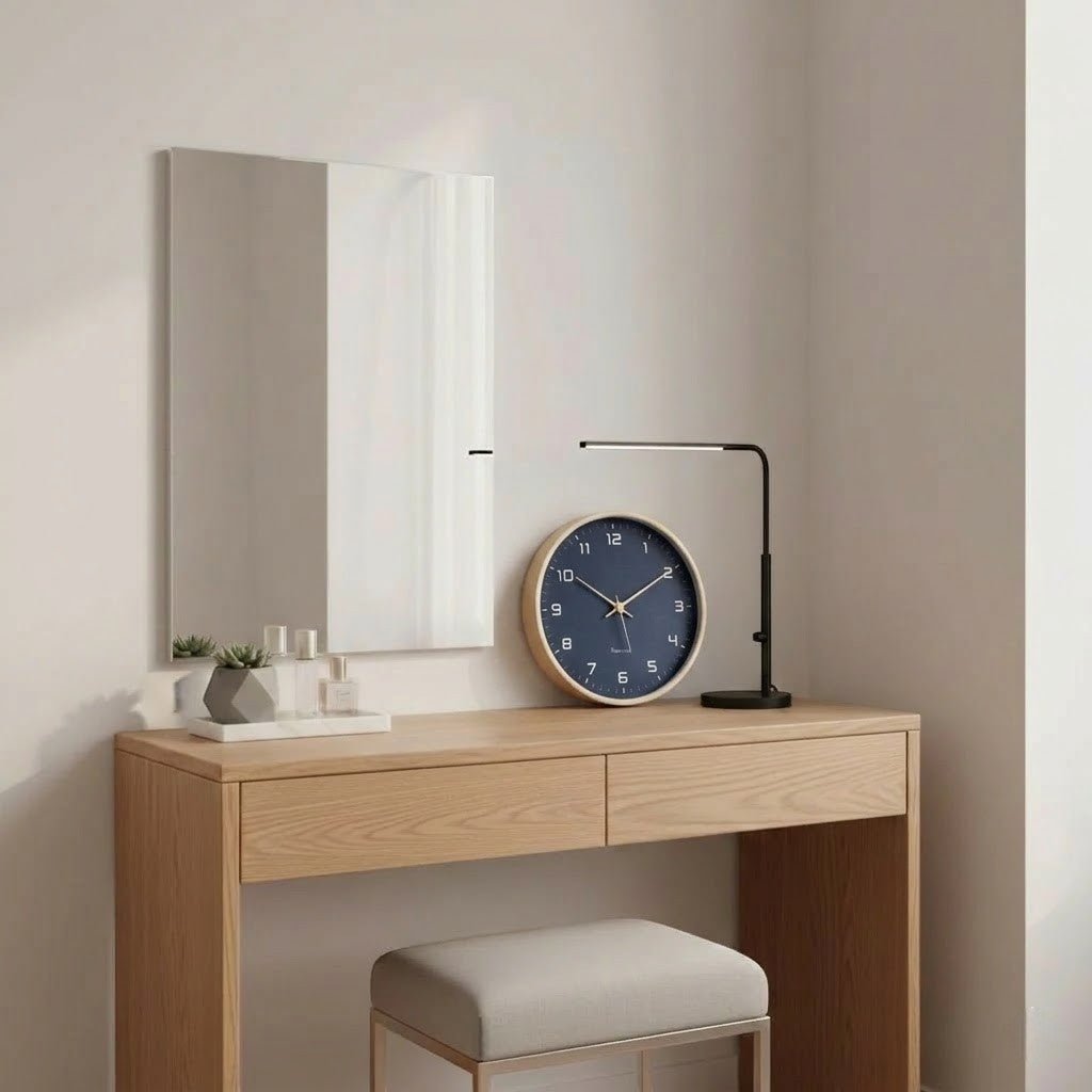 Azure Blue Minimalist Nordic Wood Wall Clock - Tegulane Global