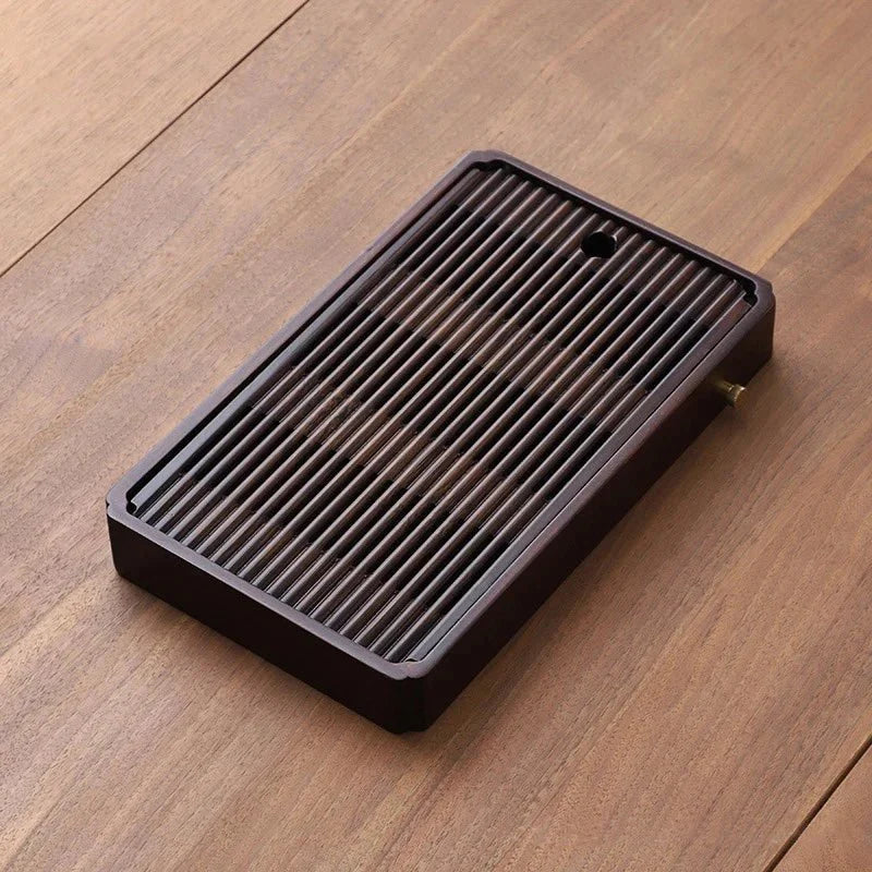 Bamboo Tea Tray Water Drain - Japanese Style - Tegulane Global