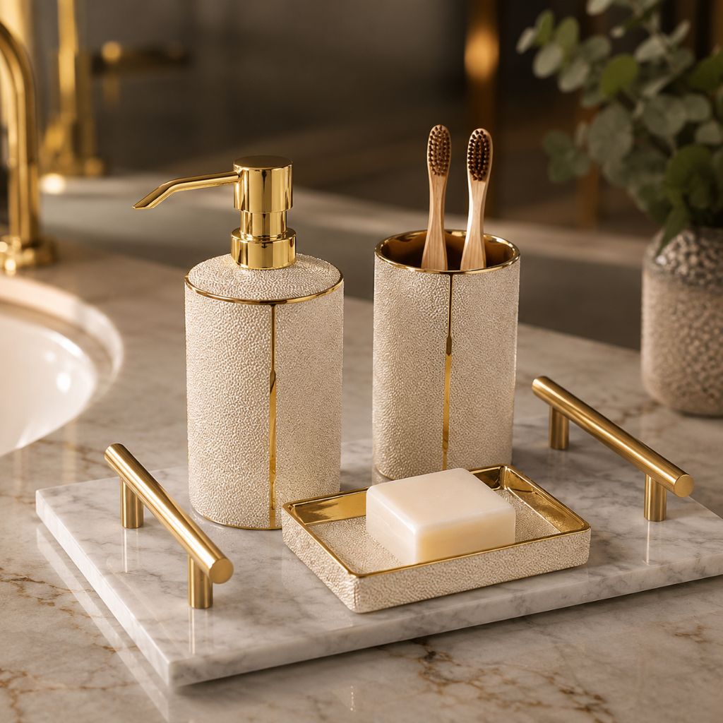 Bathroom Accessories Set – Luxurious Ceramic for Elegant Organisation - Tegulane Global