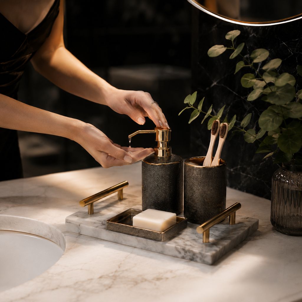 Bathroom Accessories Set – Luxurious Ceramic for Elegant Organisation - Tegulane Global