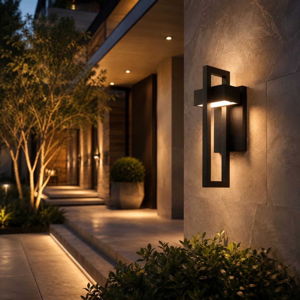 Black Up Down Outdoor Wall Light - Tegulane Global