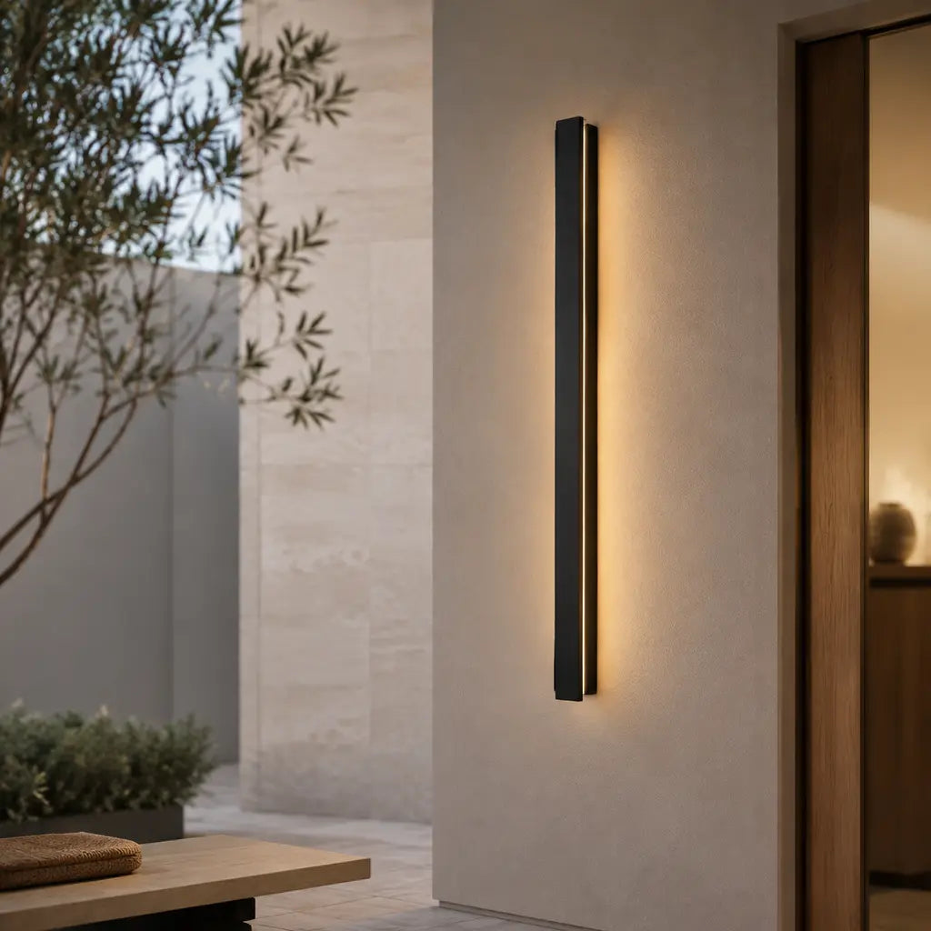 Black Linear Aluminium LED Outdoor Wall Light – IP65 - Tegulane Global
