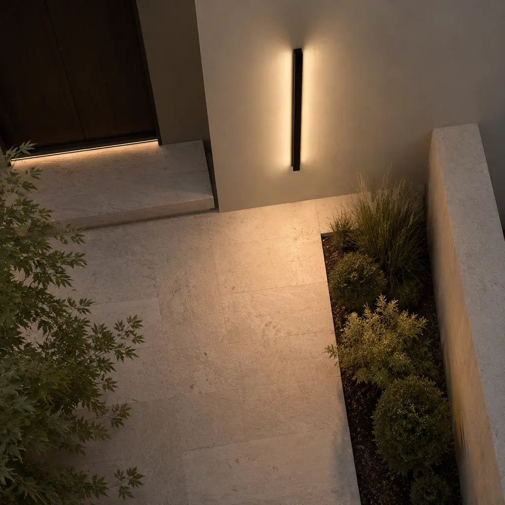 Black Linear Aluminium LED Outdoor Wall Light – IP65 - Tegulane Global