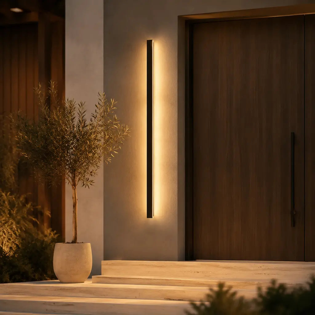 Black Linear Aluminium LED Outdoor Wall Light – IP65 - Tegulane Global