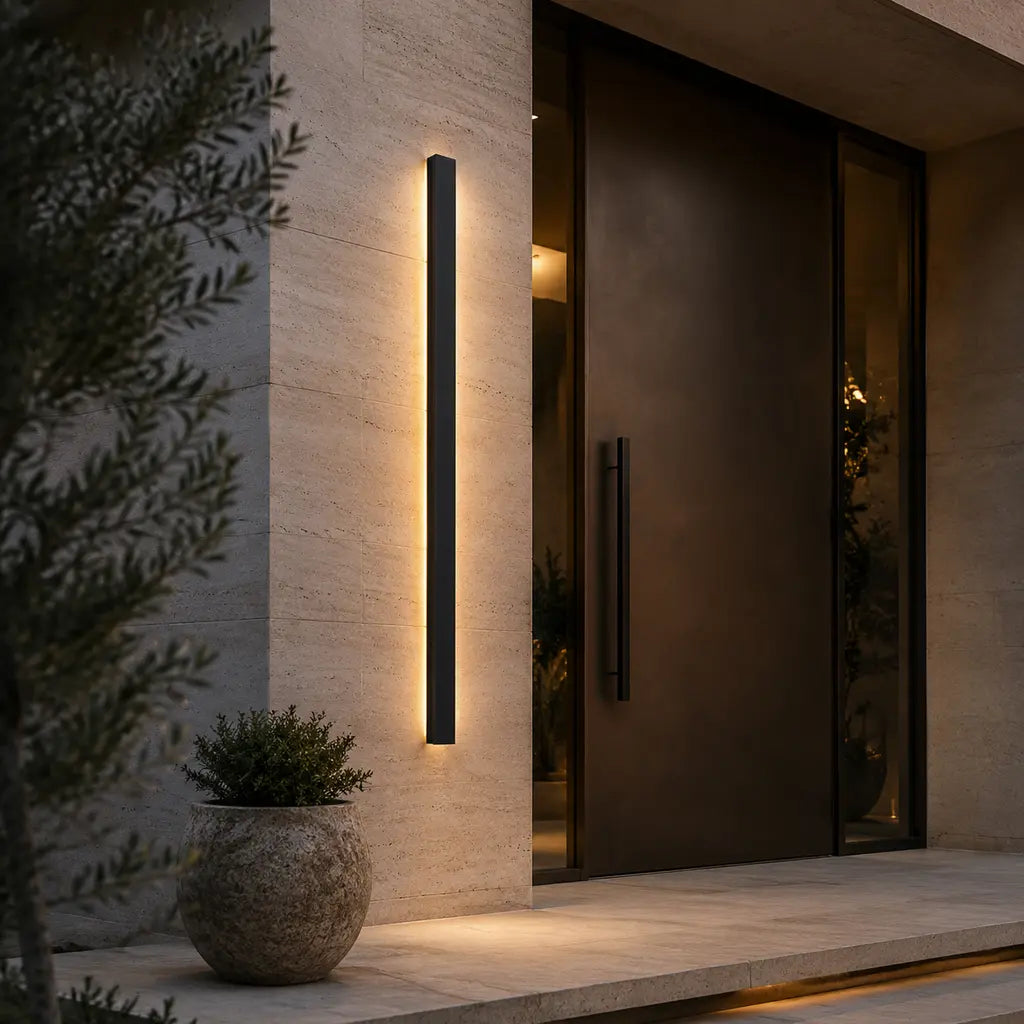 Black Linear Aluminium LED Outdoor Wall Light – IP65 - Tegulane Global