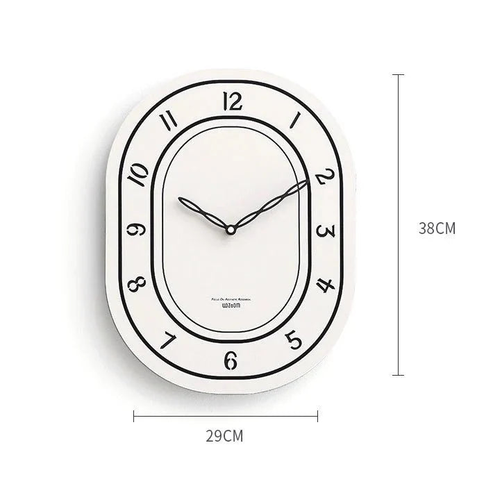 Black & White Silent Oval Wall Clock – Laser Engraved Roman Design - Tegulane Global