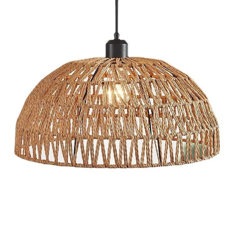 Boho Hand Knitted Japanese Rope Pendant Light - Tegulane Global