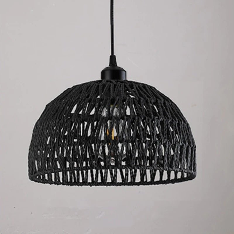 Boho Hand Knitted Japanese Rope Pendant Light - Tegulane Global