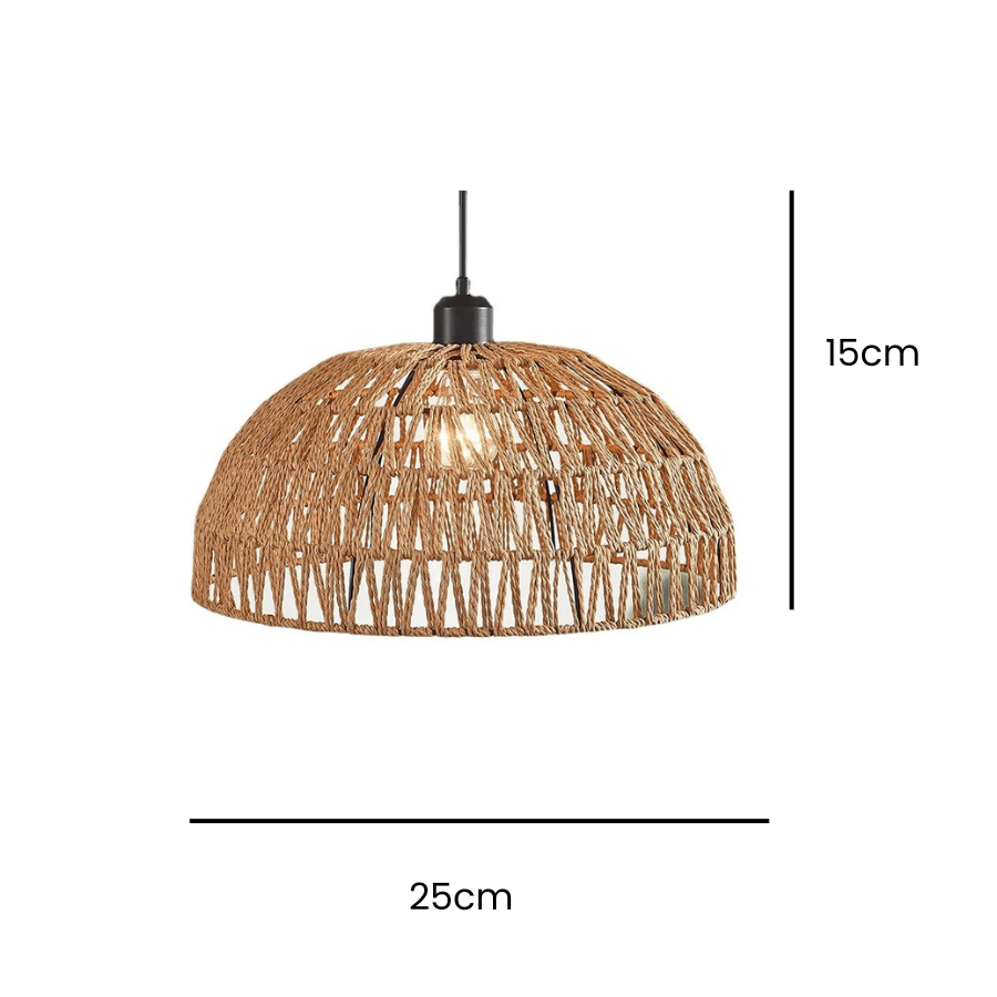 Boho Hand Knitted Japanese Rope Pendant Light - Tegulane Global