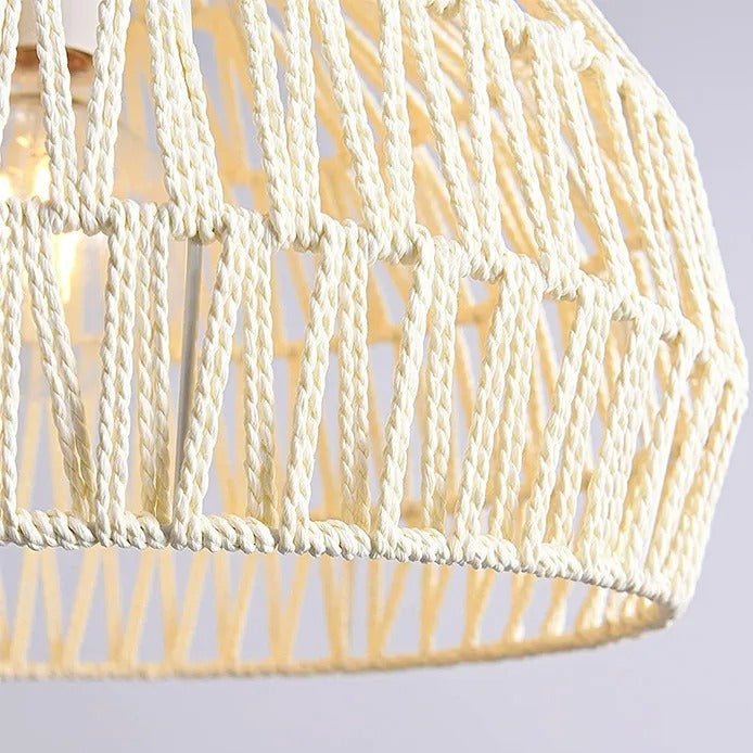 Boho Hand Knitted Japanese Rope Pendant Light - Tegulane Global