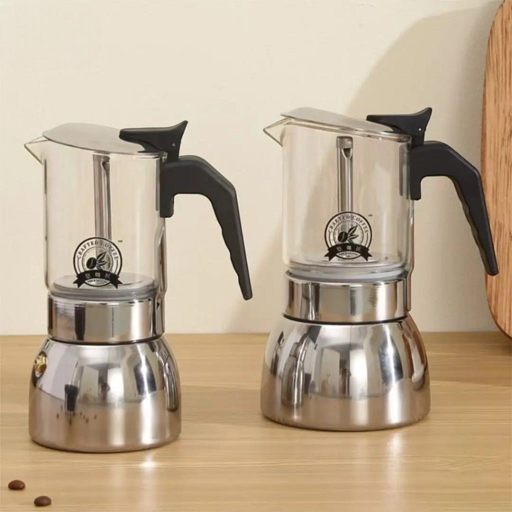 Borosilicate Glass Moka Pot Stovetop Espresso Maker - Tegulane Global