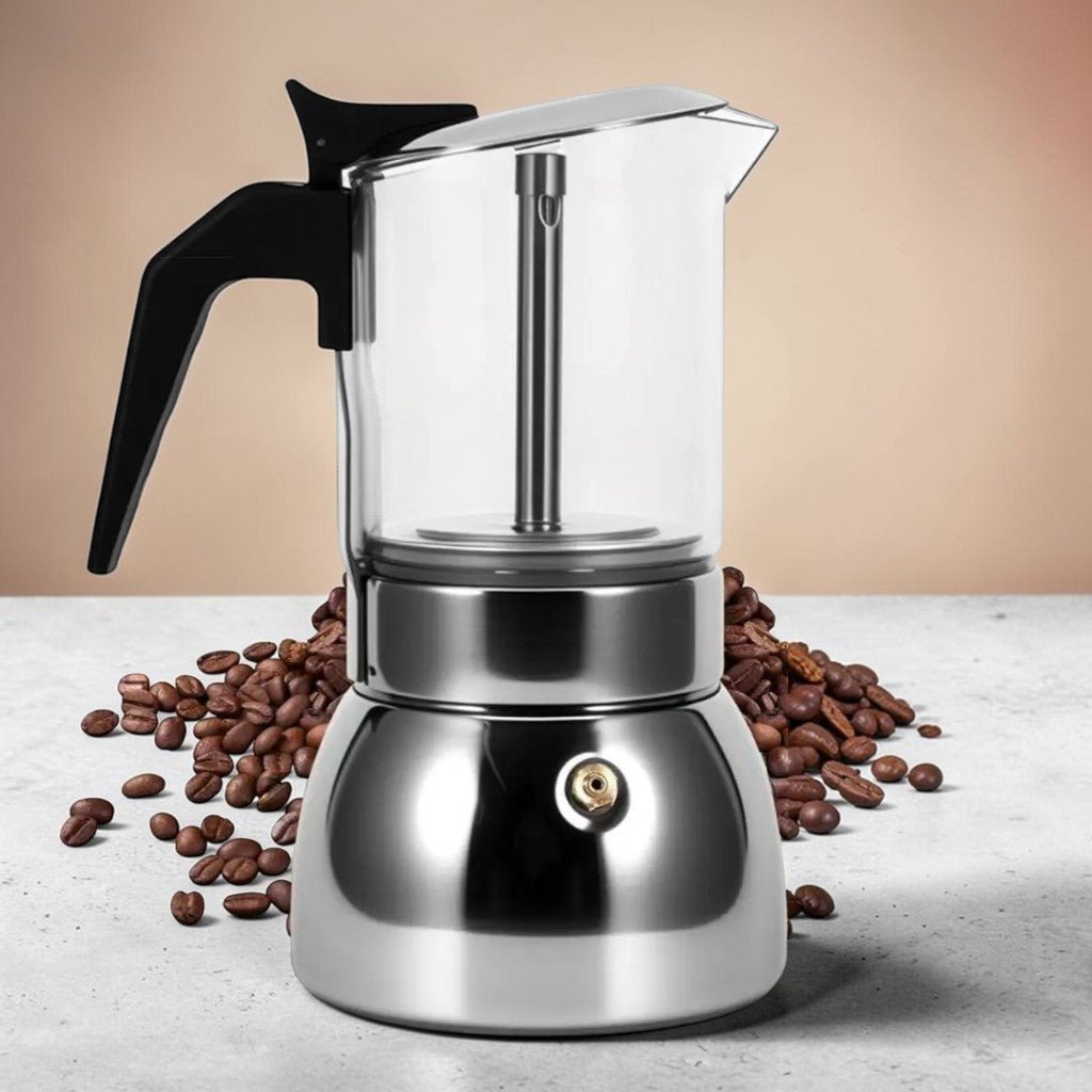 Borosilicate Glass Moka Pot Stovetop Espresso Maker - Tegulane Global