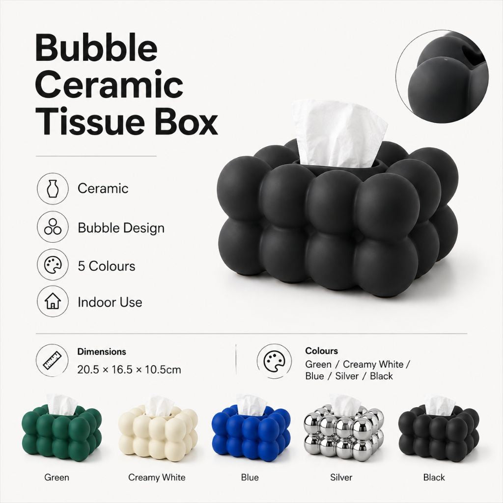 Bubble Ceramic Tissue Box - Tegulane Global