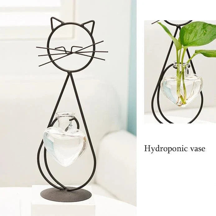 Cat-Shaped Iron Planter Vase - Tegulane Global