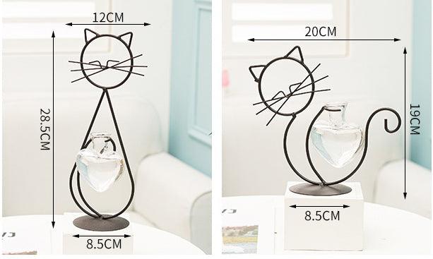 Cat-Shaped Iron Planter Vase - Tegulane Global