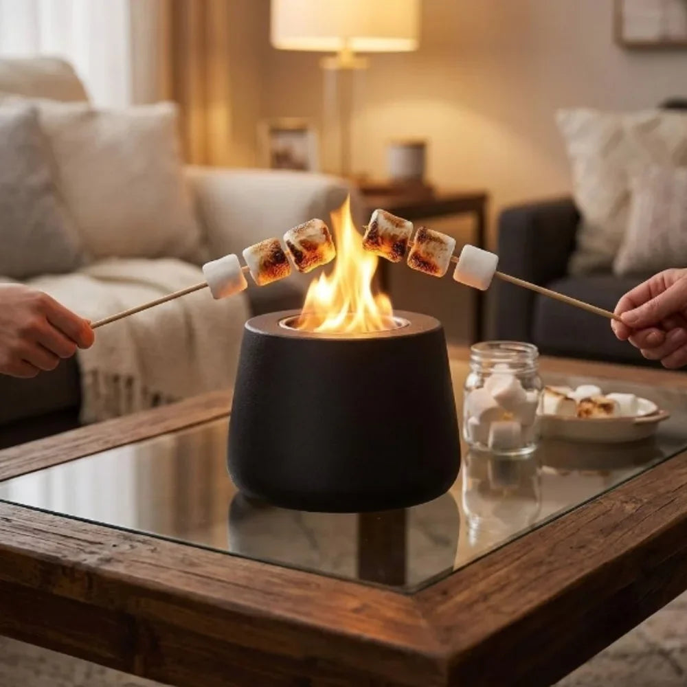Fire Pit Tabletop Smokeless Cylinder Flame - Tegulane Global