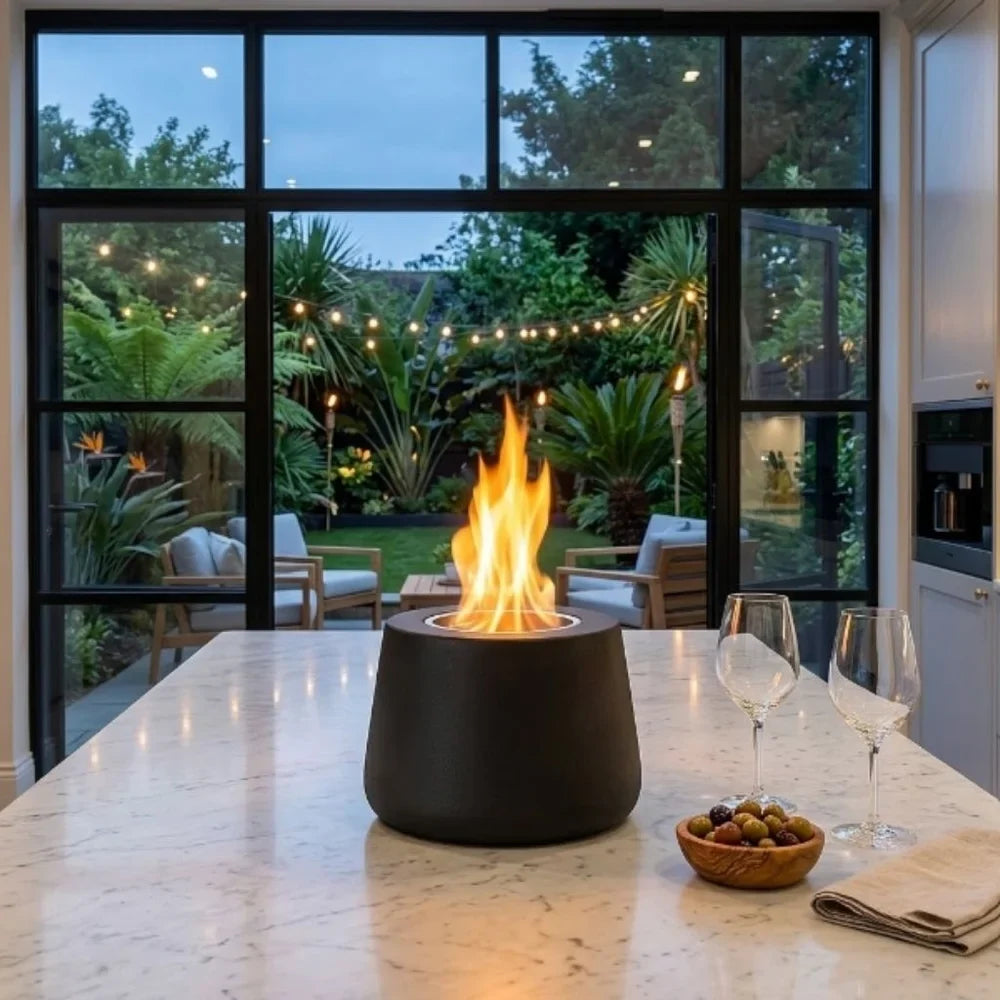 Fire Pit Tabletop Smokeless Cylinder Flame - Tegulane Global