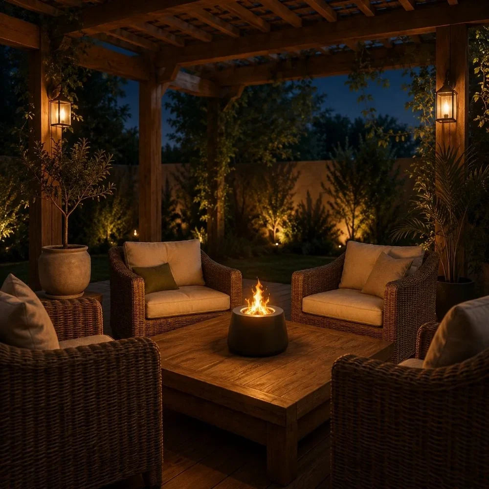 Fire Pit Tabletop Smokeless Cylinder Flame - Tegulane Global