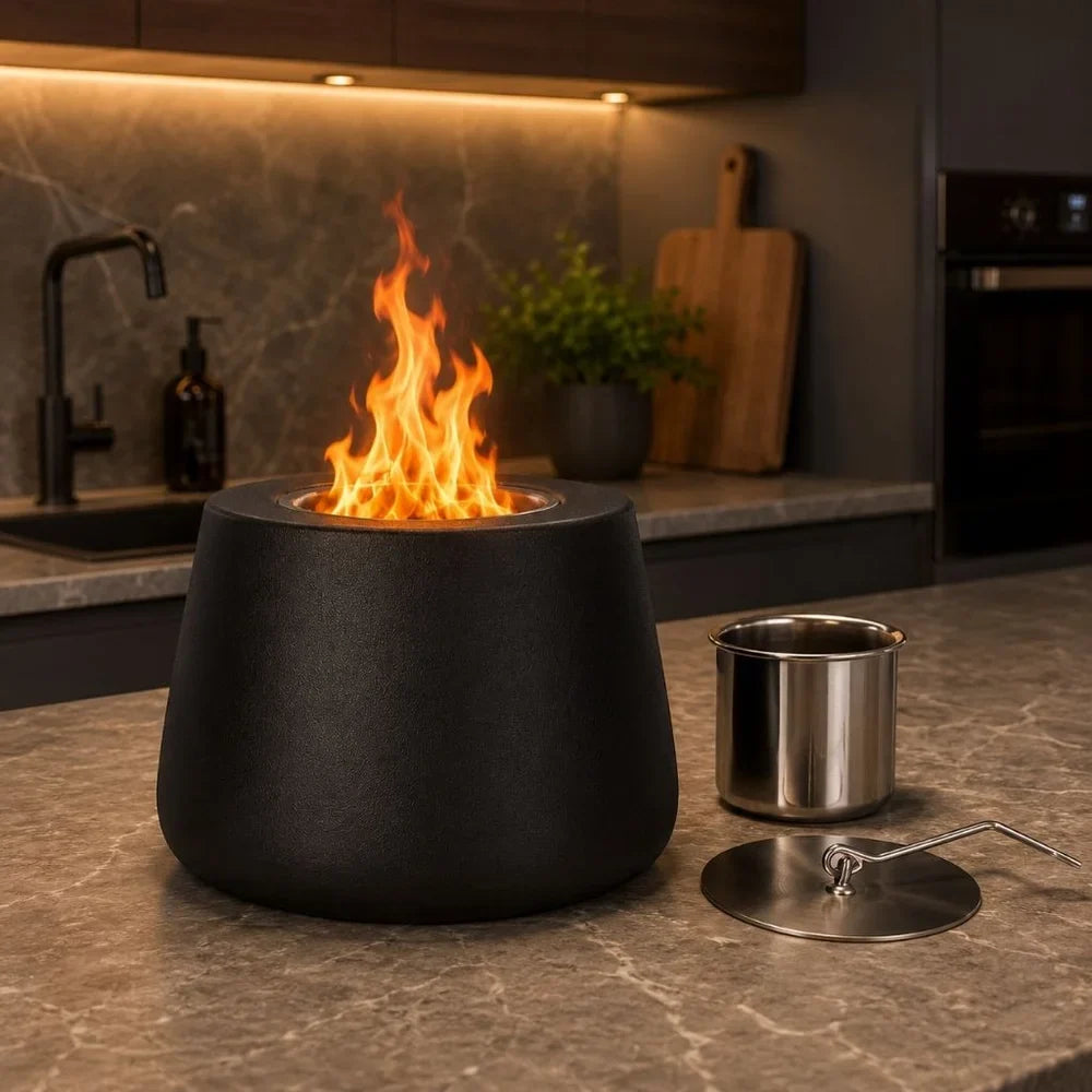 Fire Pit Tabletop Smokeless Cylinder Flame - Tegulane Global
