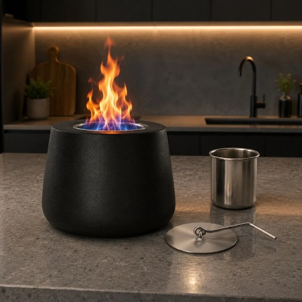 Fire Pit Tabletop Smokeless Cylinder Flame - Tegulane Global