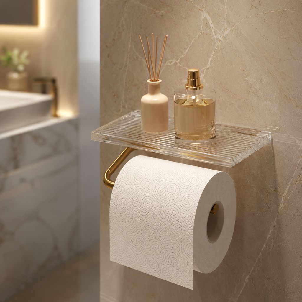Clear Acrylic Toilet Paper Holder with Metal Frame - Tegulane Global