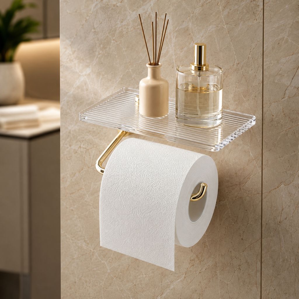 Clear Acrylic Toilet Paper Holder with Metal Frame - Tegulane Global