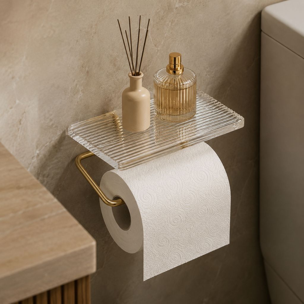 Clear Acrylic Toilet Paper Holder with Metal Frame - Tegulane Global