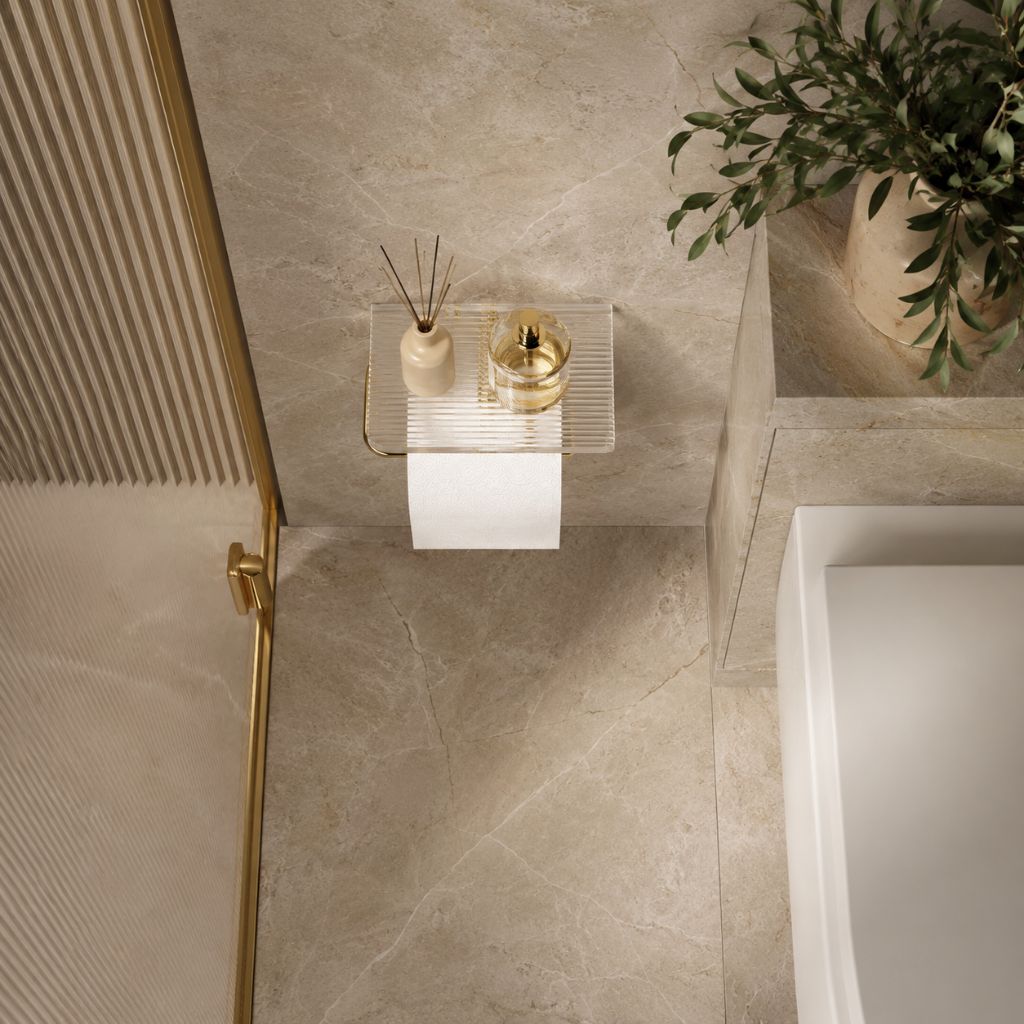 Clear Acrylic Toilet Paper Holder with Metal Frame - Tegulane Global