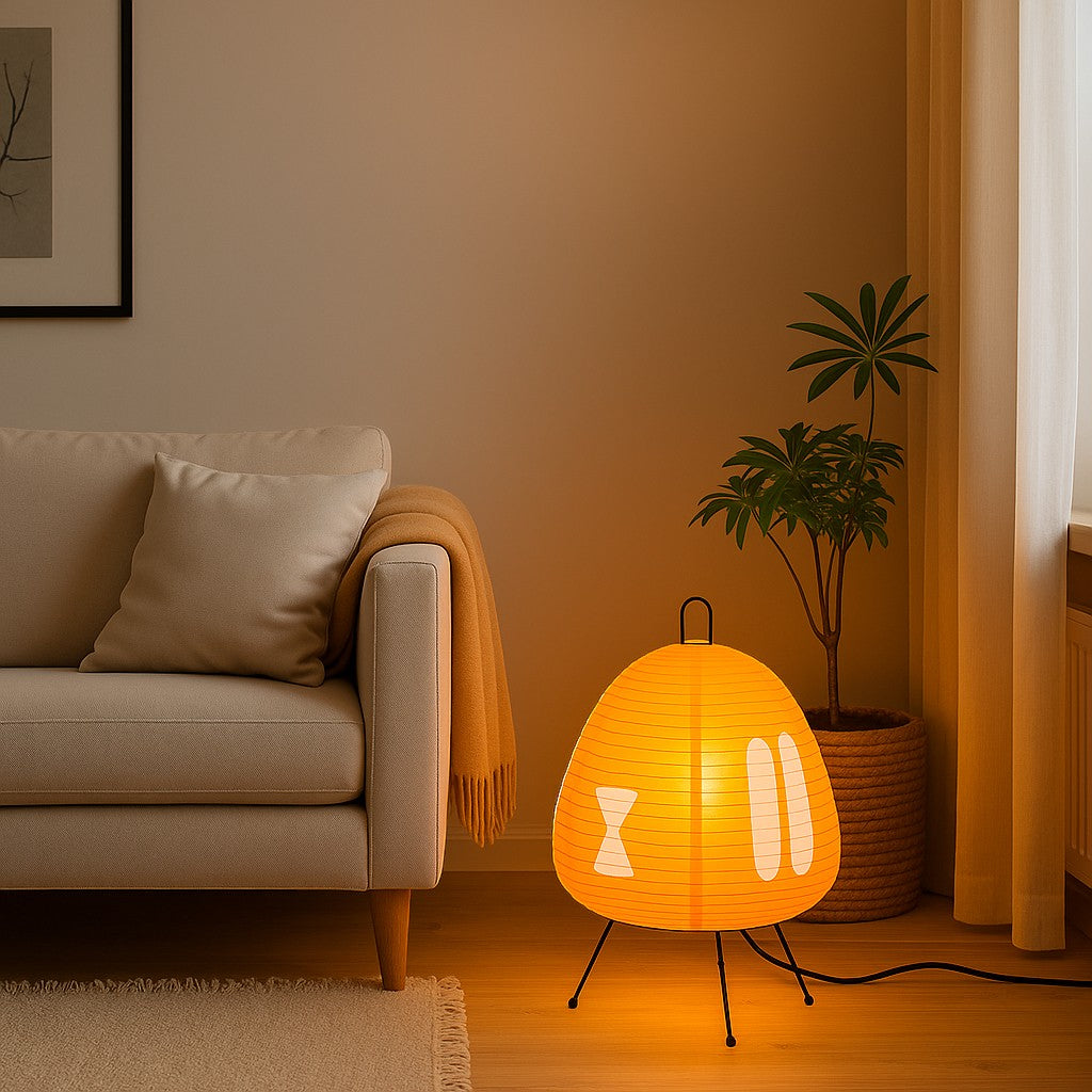 Colorful Paper Japanese Floor Lamp | LED Standing Light - Tegulane Global