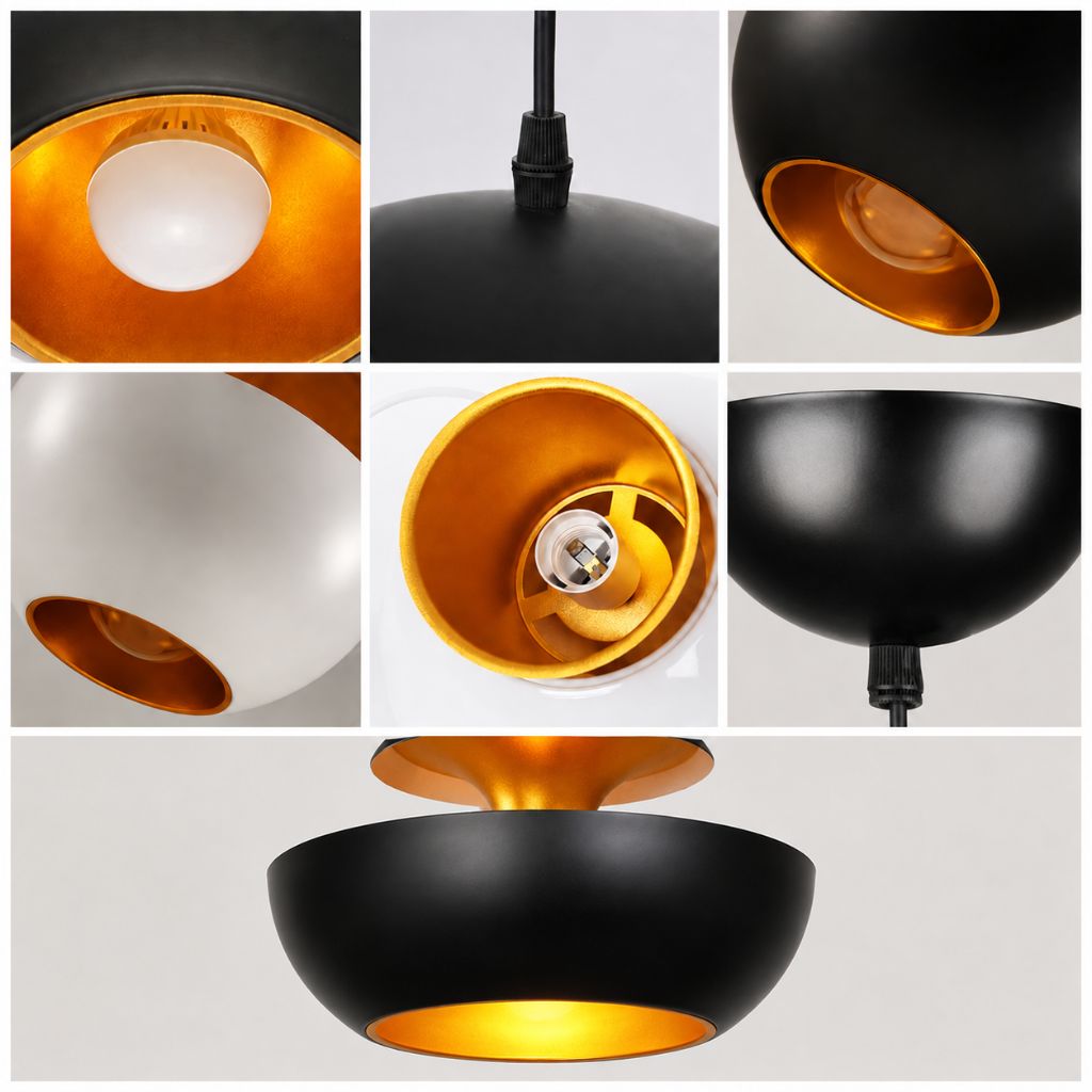 Modern Round Metal Pendant Light with Adjustable Cable - Tegulane Global