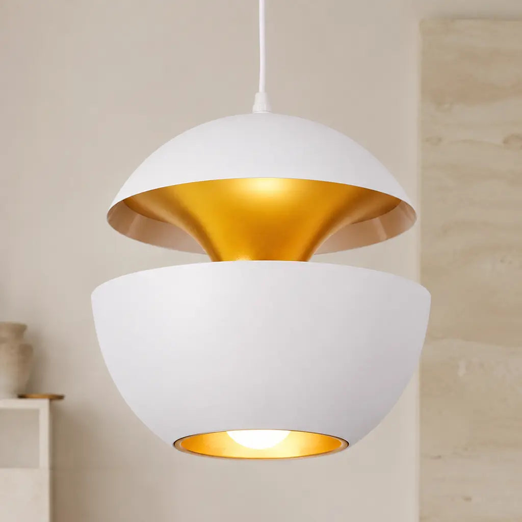 Modern Round Metal Pendant Light with Adjustable Cable - Tegulane Global