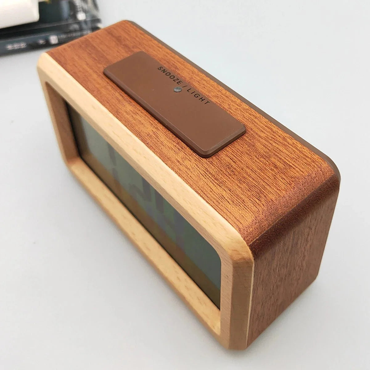Digital Alarm Clock with Wooden Design & Multi-Function Display - Tegulane Global