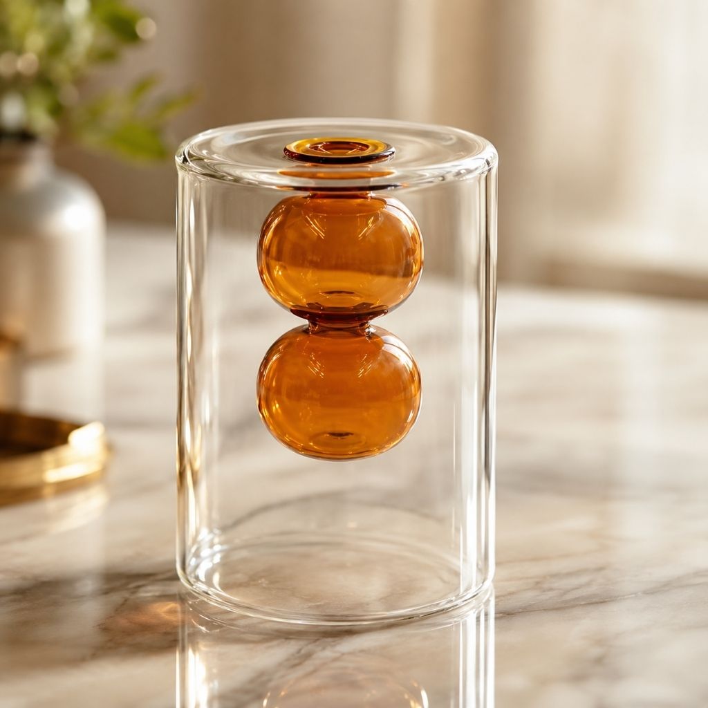 Double-Layer Color Inlay Glass Vase - Tegulane Global