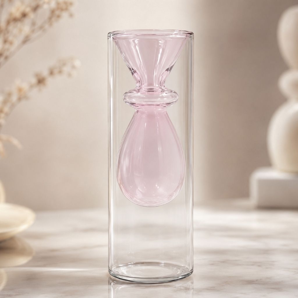 Double-Layer Color Inlay Glass Vase - Tegulane Global