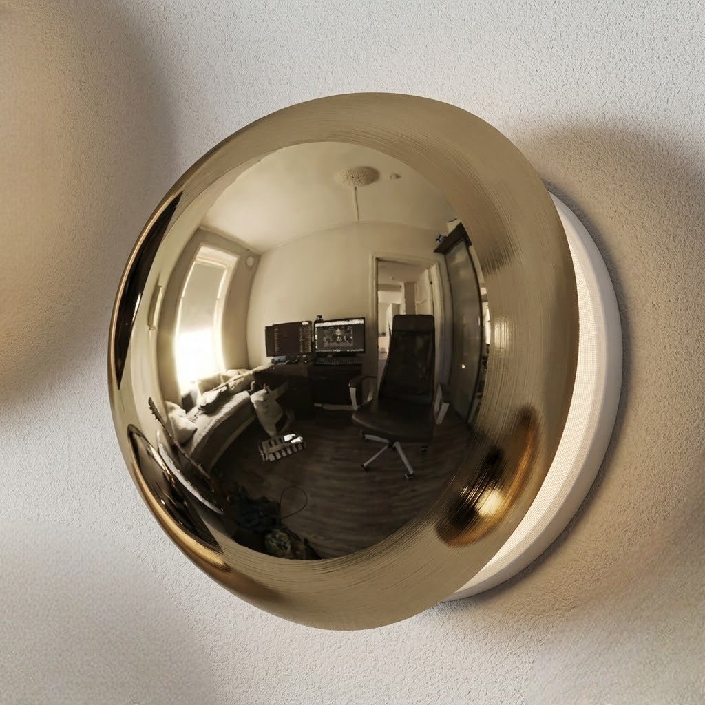Eclipse Chrome Globe Wall Light Japandi Sphere Sconce - Tegulane Global