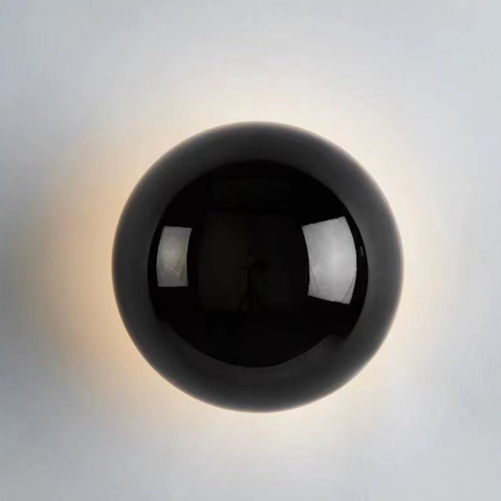 Eclipse Chrome Globe Wall Light Japandi Sphere Sconce - Tegulane Global