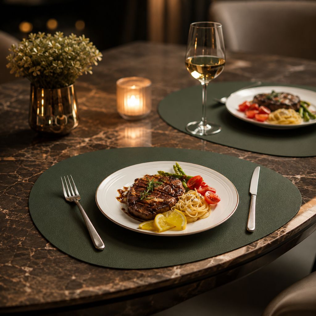 Ecological Leather Dual-Sided Placemats Set - Waterproof and Oil-Proof - Tegulane Global