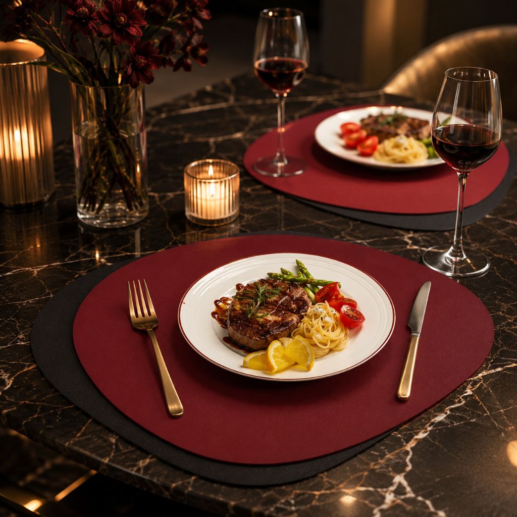 Ecological Leather Dual-Sided Placemats Set - Waterproof and Oil-Proof - Tegulane Global