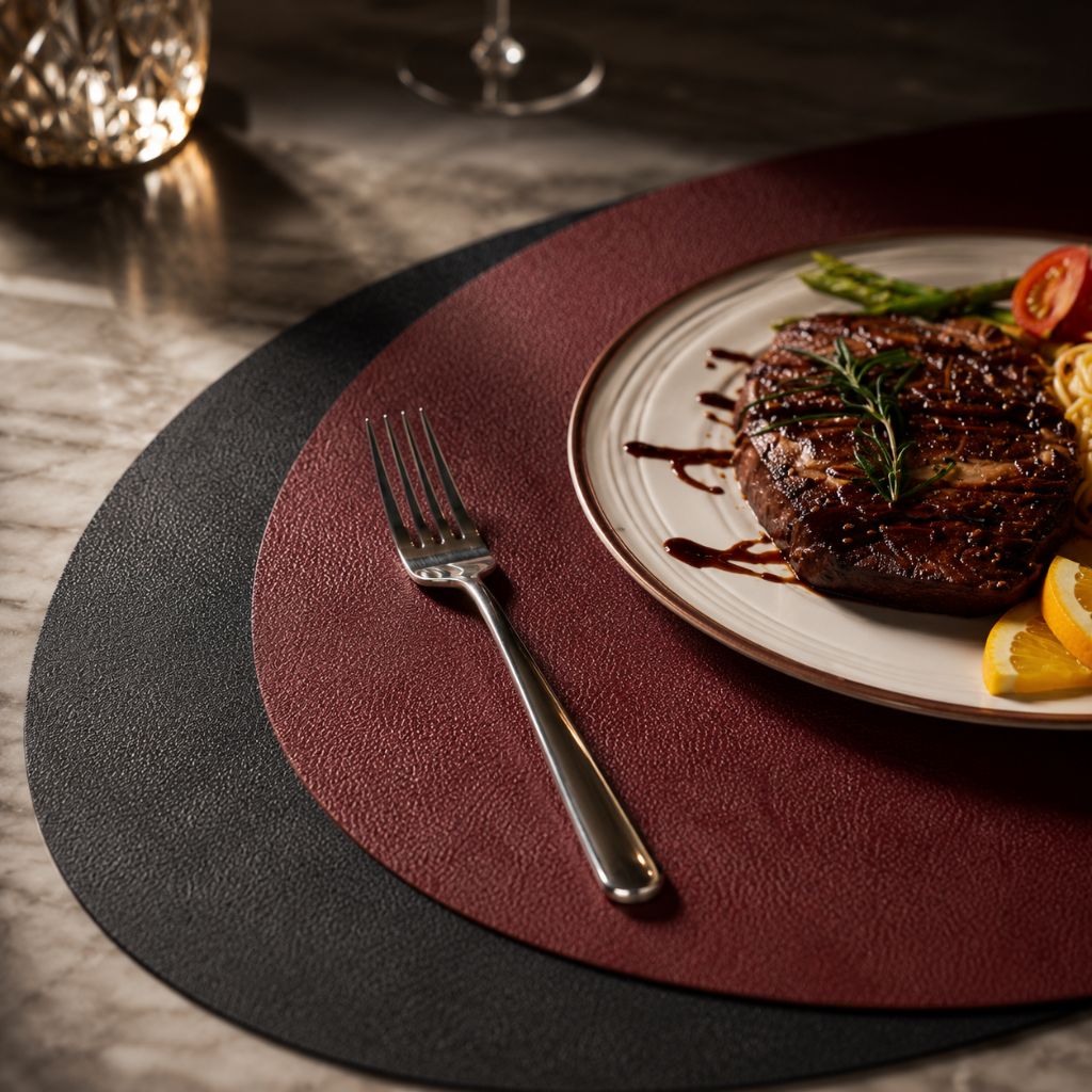 Ecological Leather Dual-Sided Placemats Set - Waterproof and Oil-Proof - Tegulane Global