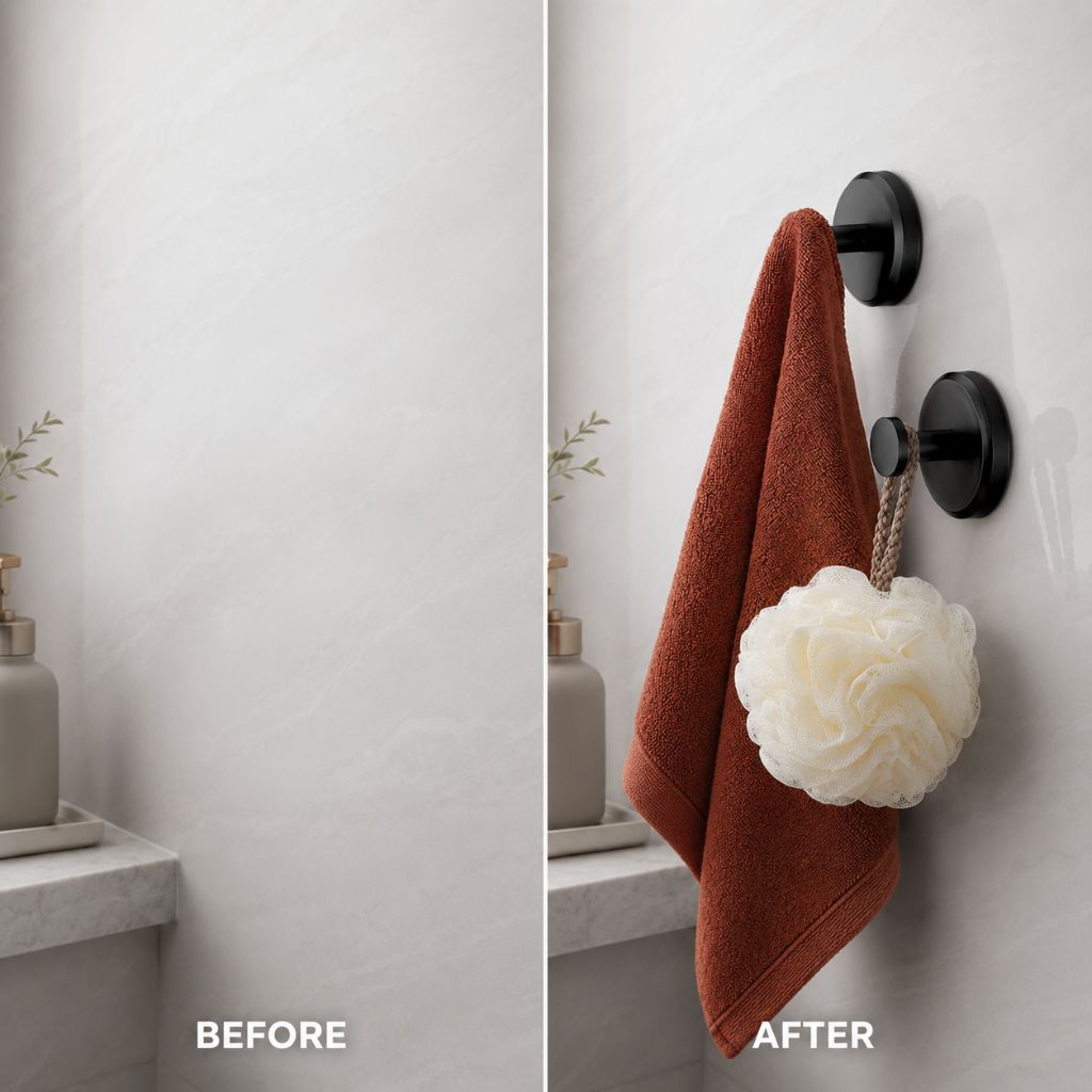Elevated Suction Wall Hooks | 4-Pack - No-Drill - Tegulane Global