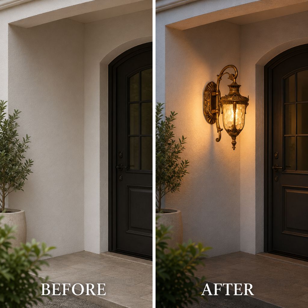 European Retro Outdoor Wall Lamp E27 Toughened Glass - Tegulane Global
